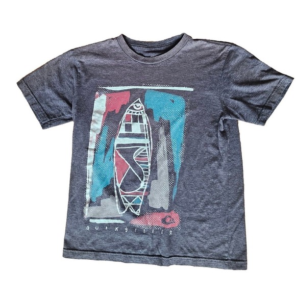 Quiksilver T Shirt Boys Size M Short Sleeve Crew Youth Graphic Tee - Picture 1 of 4